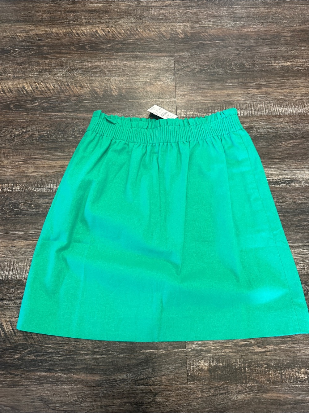 J. Crew Women's Elastic-Waist Green A-Line Skirt
